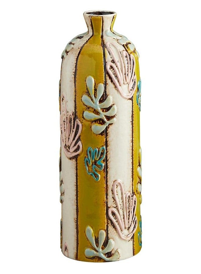 47th & Main Textured Flower Vase | Stoneware Vase for Home Décor, 8" Tall, Deep Sea - Image 1